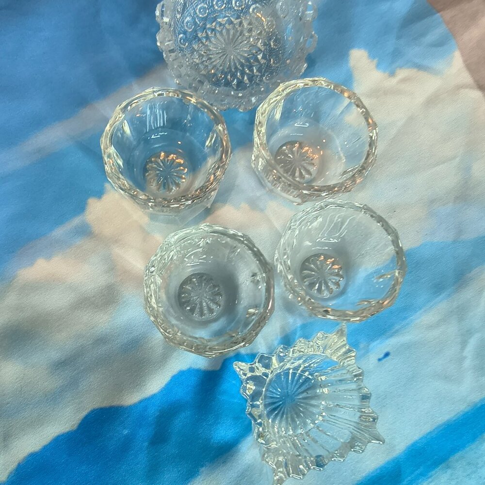 Set of 6 Vintage Glass Salt Cellars